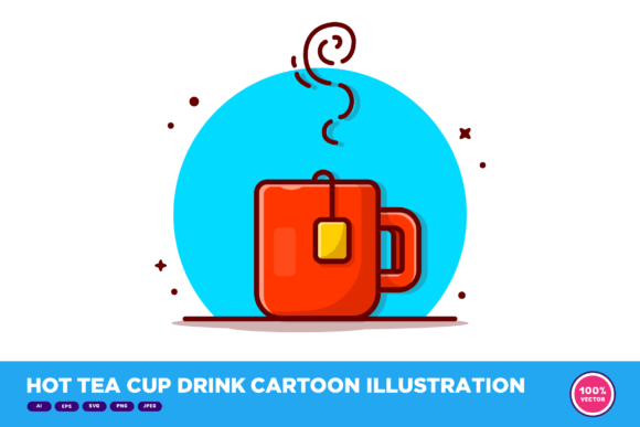 A Warm and Welcoming Cartoon Graphic for Tea Projects