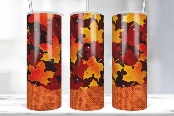 An Autumn Leaves Tumbler Wrap for Professional Graphics