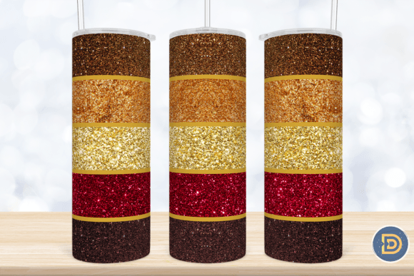 Autumn Glitter Stripe Graphics for Crafts
