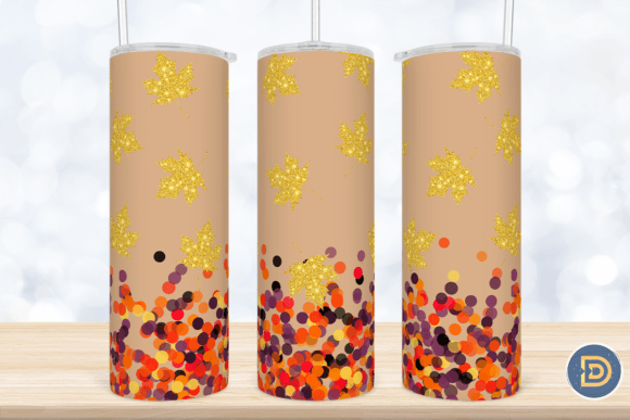 Crafters Review: Fall Glitter Leaves Tumbler Wrap Graphics