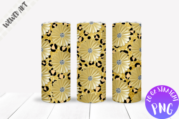 Gold Flower Tumbler Wrap for Craft & Graphics Projects
