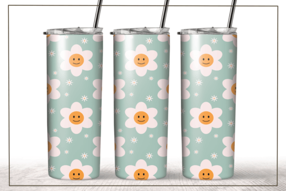 Groovy Smile Flower Graphics for Craft Branding