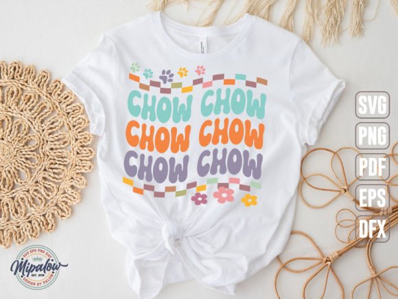 Groovy Wavy Retro Chow Chow SVG Design
