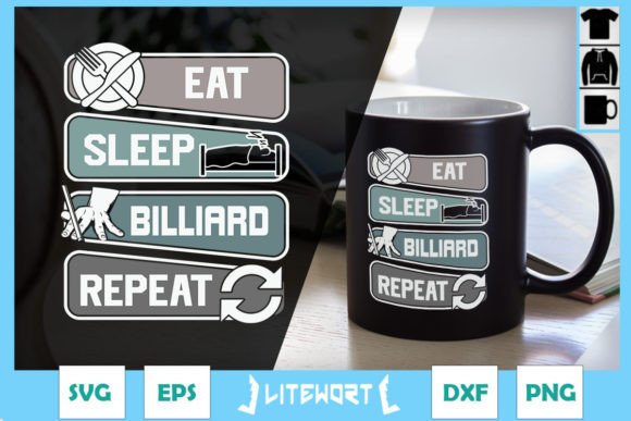 Reviewing the Eat Sleep Billiards Repeat SVG for Marketing & Crafts