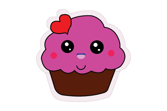 The Cute Sticker Cup Cake: A Sweet Graphic for Brand Identity