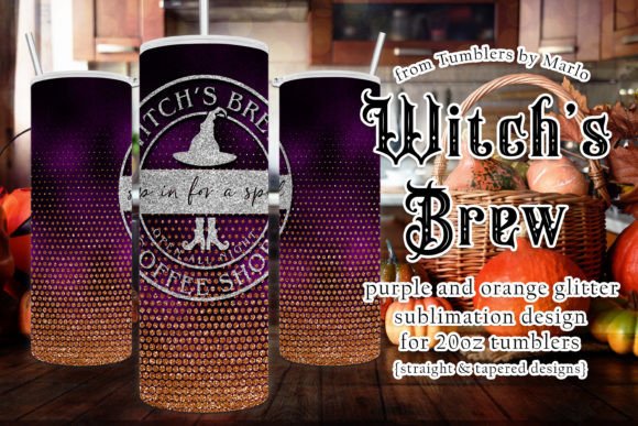 Witch's Brew Tumbler Wrap: A Seasonal Graphic for Print Templates